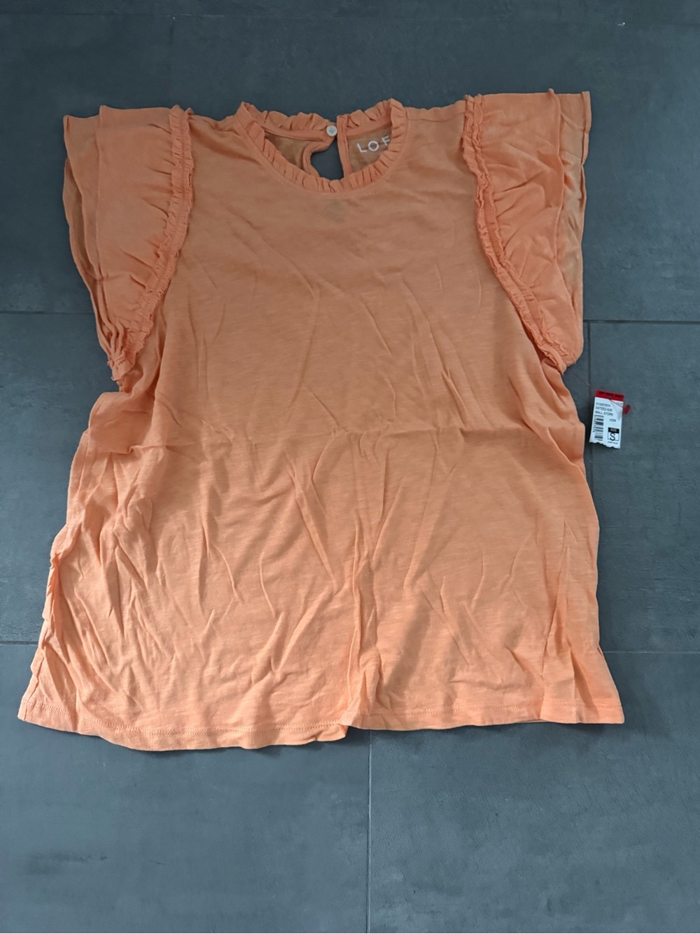 LOFT Peach Ruffle Sleeve Blouse